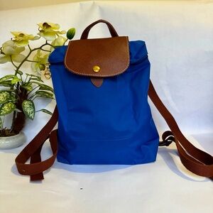 Longchamp Le Pliage Medium Backpack Electric Blue Color